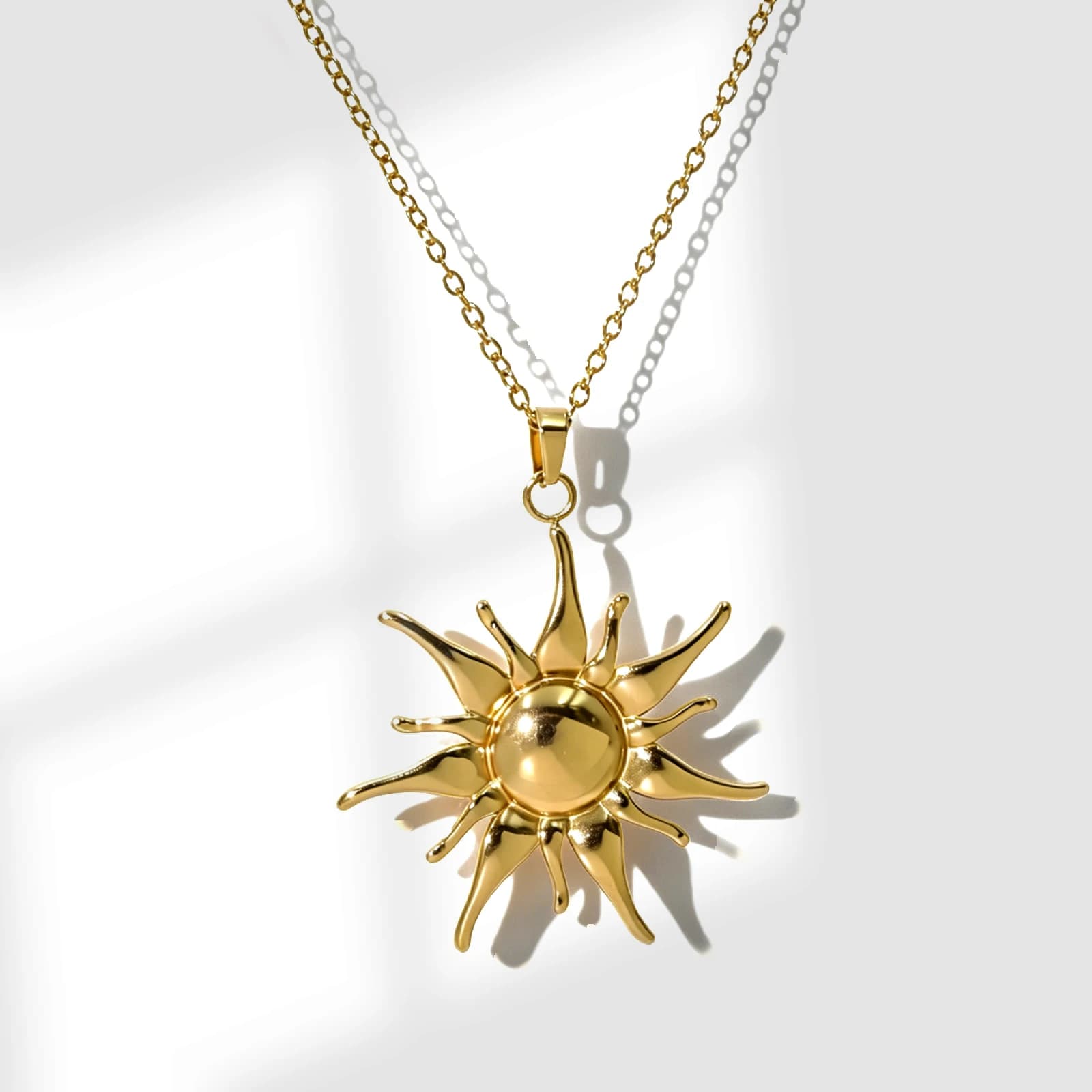Sun Pendant Necklace in stainless steel