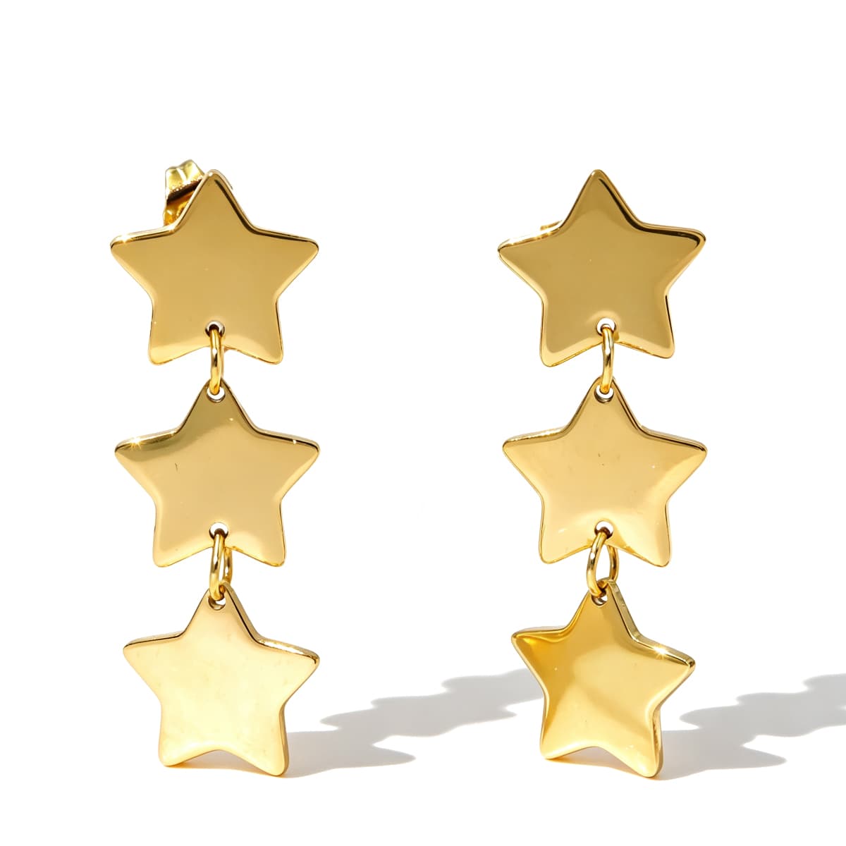 Triple Star Drop Earrings